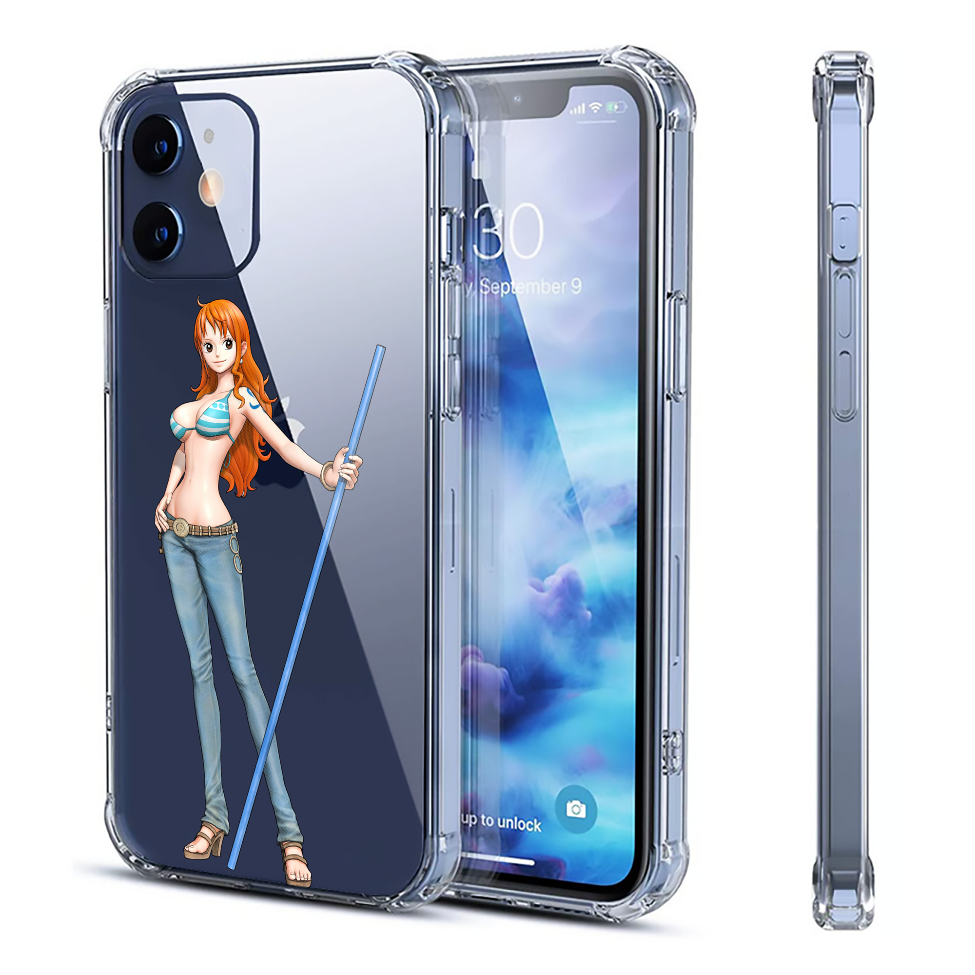 （画像用） ワンピース ナミ ONE PIECE Nami 【iPhone 12シリーズ対応】透明スマホケース（クリアソフトケース）